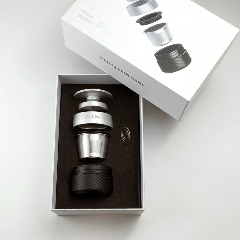 Basket PLUS, Filterkorb mit Tamper für doppelten Espresso für die Outin Nano portable Espressomaschine