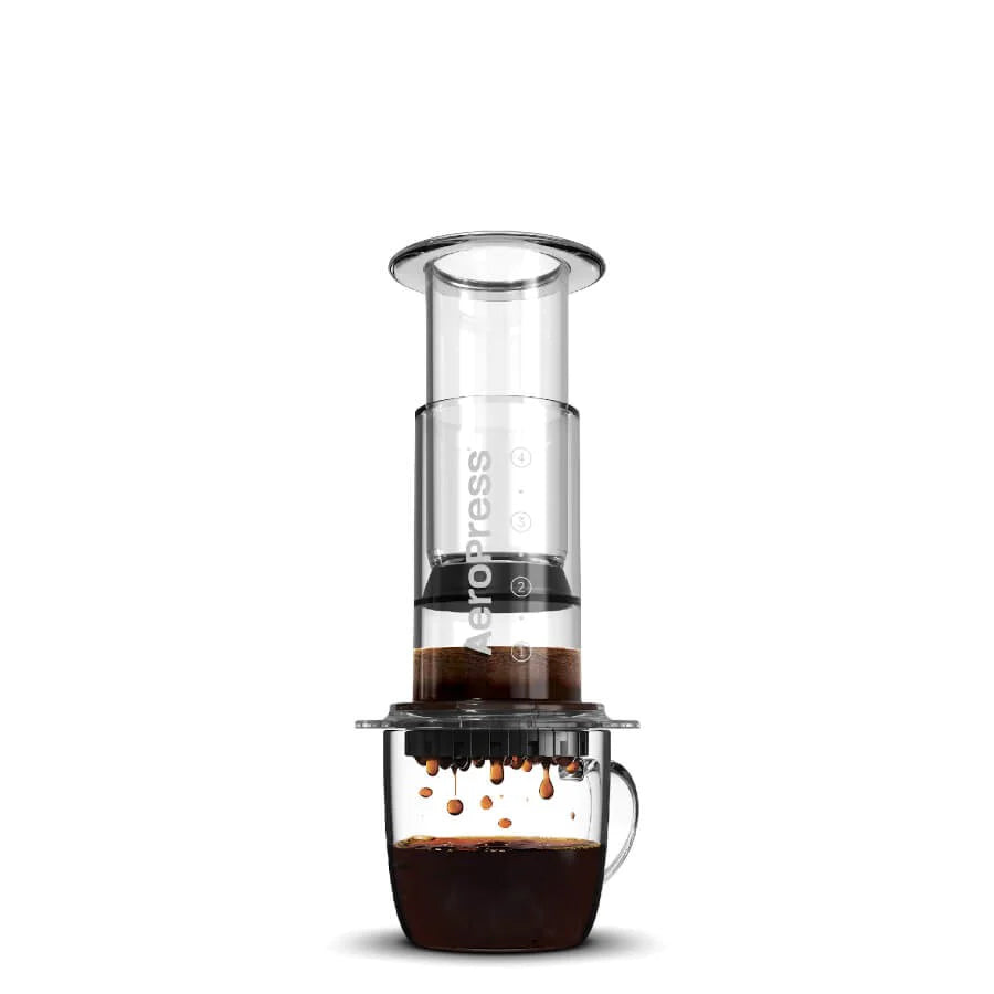 AeroPress Clear Espresso Kaffeebereiter Set inkl. 100 Papierfilter