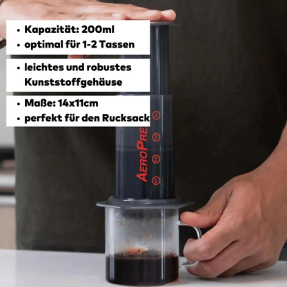 AeroPress Espresso Kaffeebereiter Set inkl. 100 Papierfilter