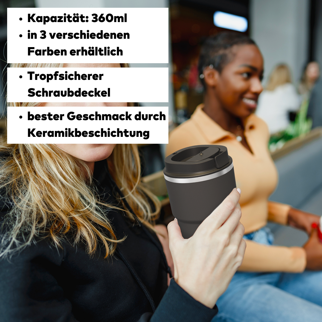 Asobu PickUp To-Go Kaffee Thermobecher, Keramikbeschichtet