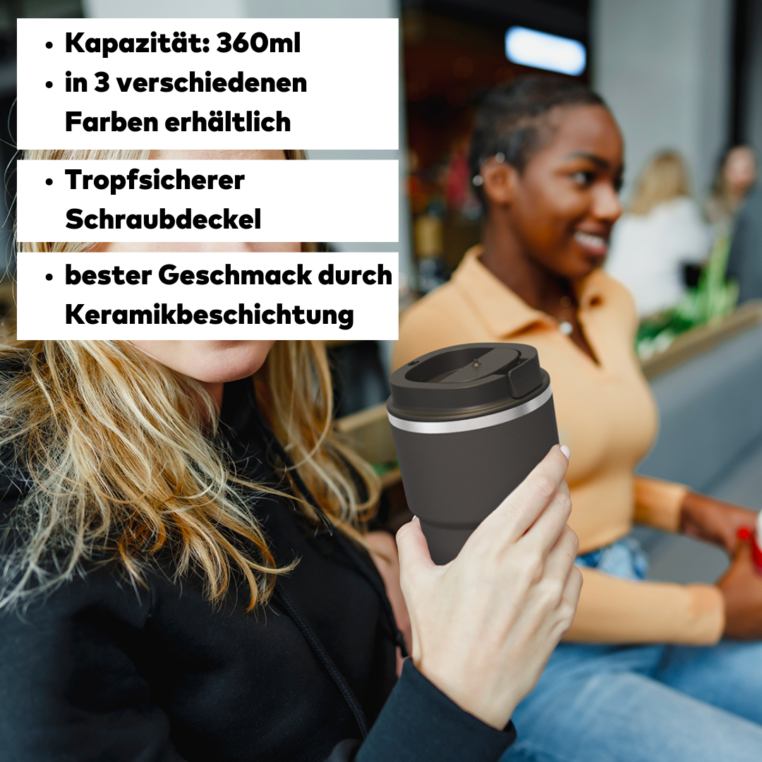 Asobu To-Go Kaffee Thermobecher für 360ml, Keramikbeschichtet