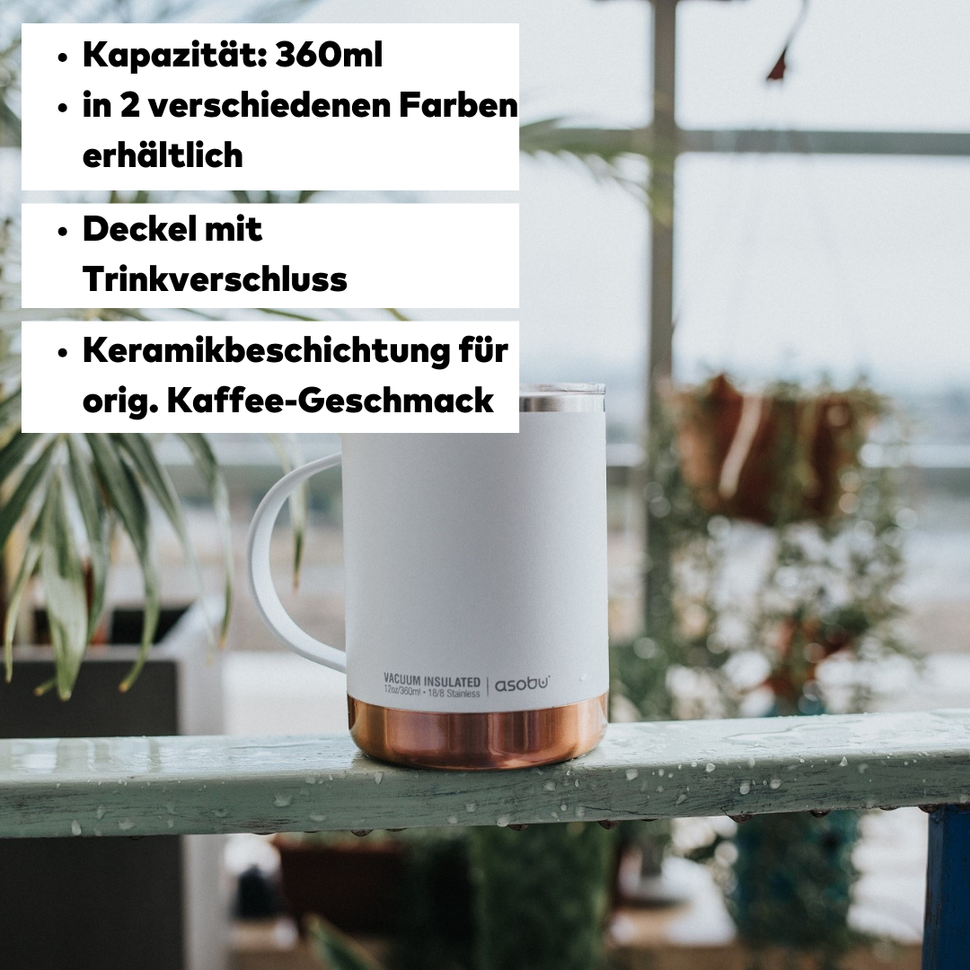 Asobu Ultimate Kaffee-Thermobecher 360ml, keramikbeschichtet