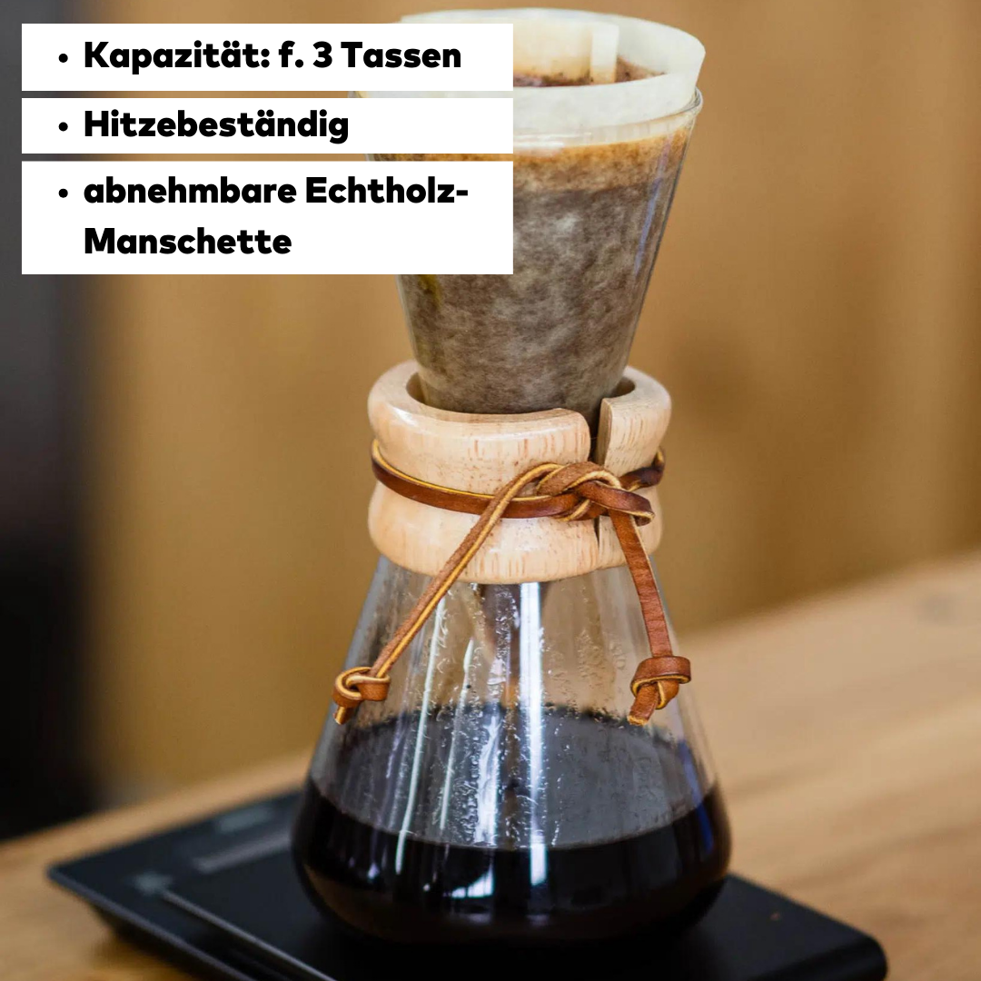 Chemex Classic Kaffeekaraffe mit integriertem Filterkorb