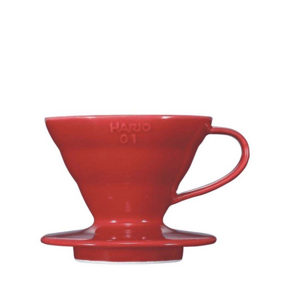 Hario V60 01 Kaffee Handfilter aus Keramik für 1-2 Tassen, rot