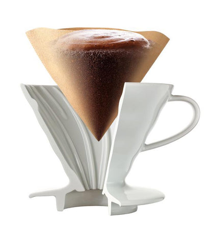 Hario V60 02 Kaffee Handfilter aus Keramik für 1-4 Tassen, weiß