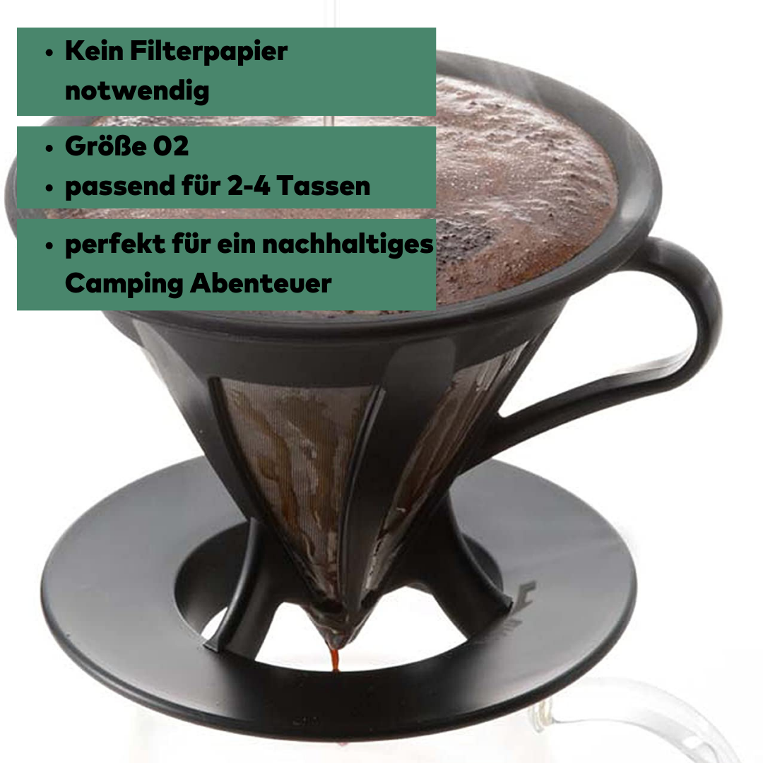 Hario Cafeor Dripper 02 – papierfreier Outdoor Kaffeefilter