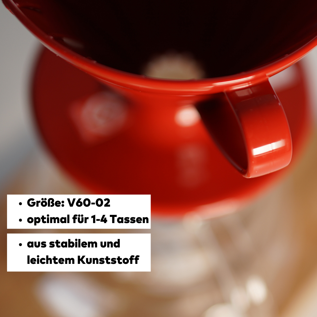Hario V60 02 Kaffee Handfilter aus Kunststoff für 1-4 Tassen
