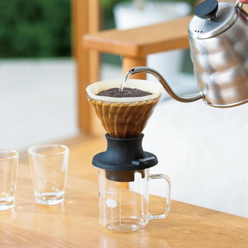Hario V60 02 Immersion Coffee Dripper, Filterkorb mit Tropfverschluss