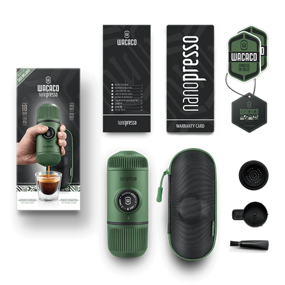 Wacaco Nanopresso – Manuelle Espressomaschine für unterwegs, Farbe grün