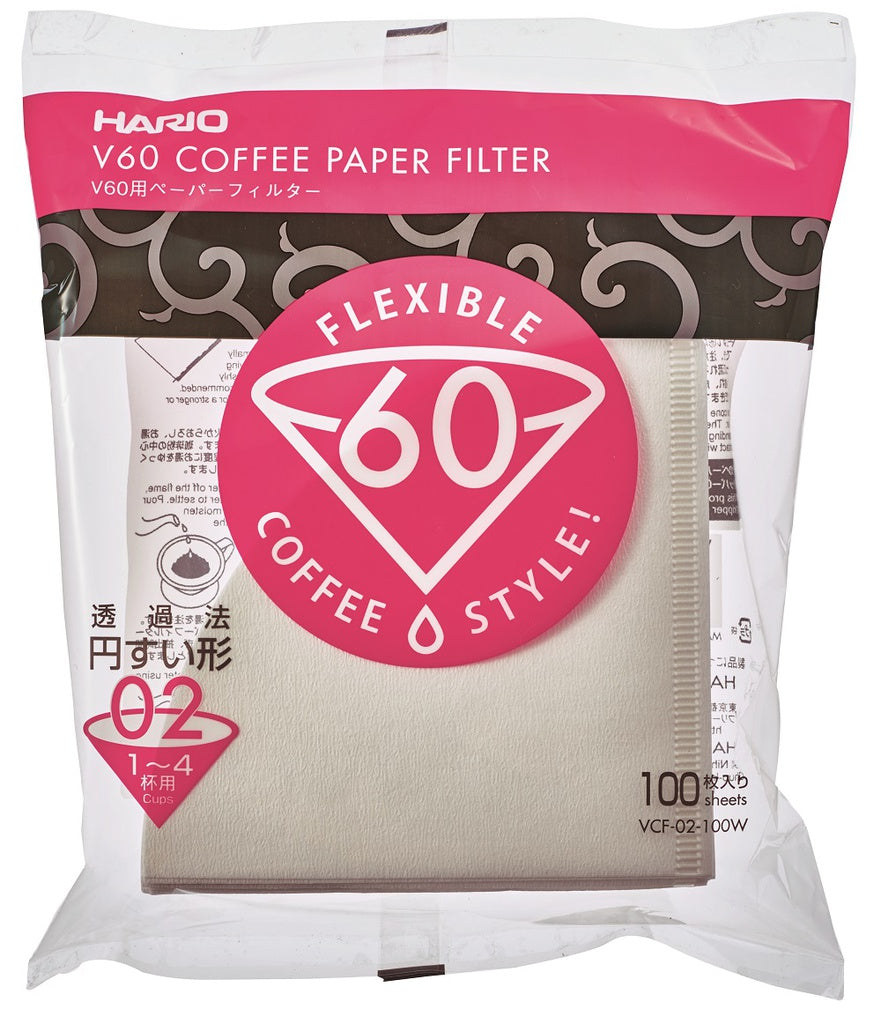 Hario V60 Kaffee Papierfilter, weiß, 100 Blatt