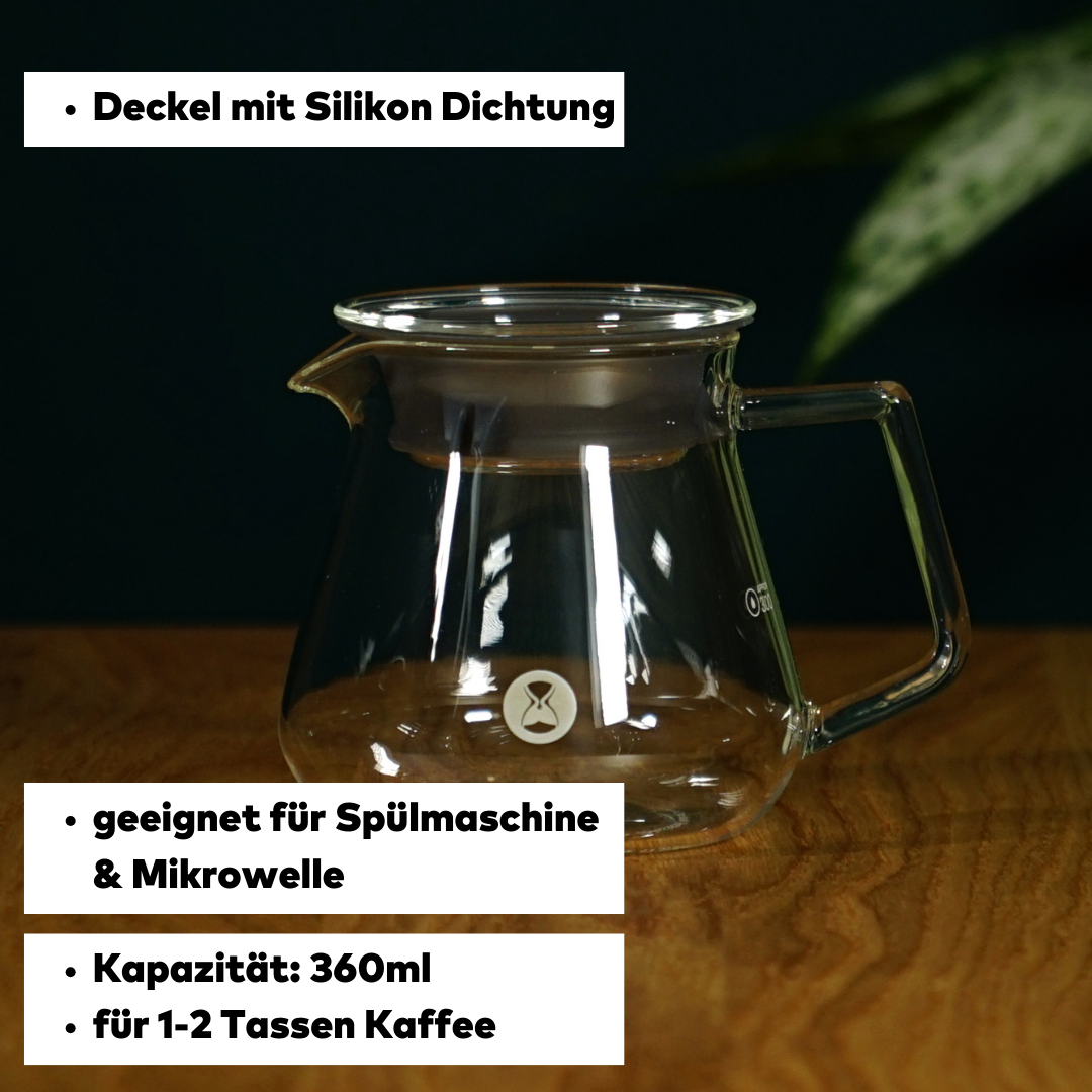 Timemore Kaffeekaraffe aus Glas für 1-2 Tassen, 360ml