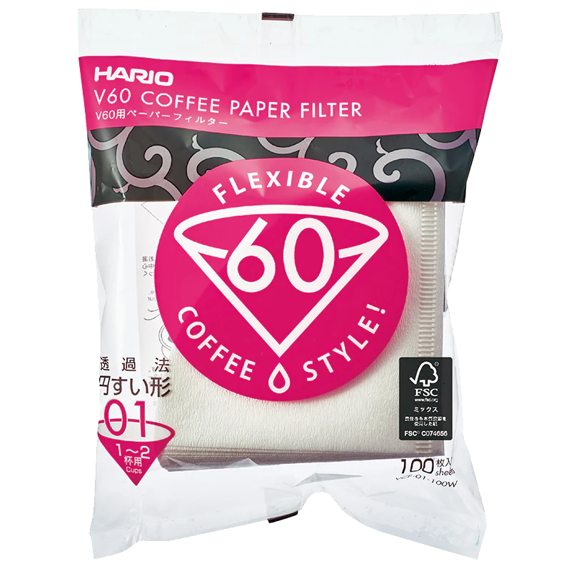Hario V60 Kaffee Papierfilter, weiß, 100 Blatt
