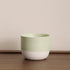 Keramik-Kaffeetasse, japanischer Keramikstil, hell mit farblichem Rand grün, Volumen: 150ml, ohne Griff