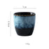 japanische Keramik-Kaffeetasse, 150ml, mehrfarbig hellblau mit Verlauf, glänzend, mit leichten Vertiefungen für die Finger und für angenehme Haptik